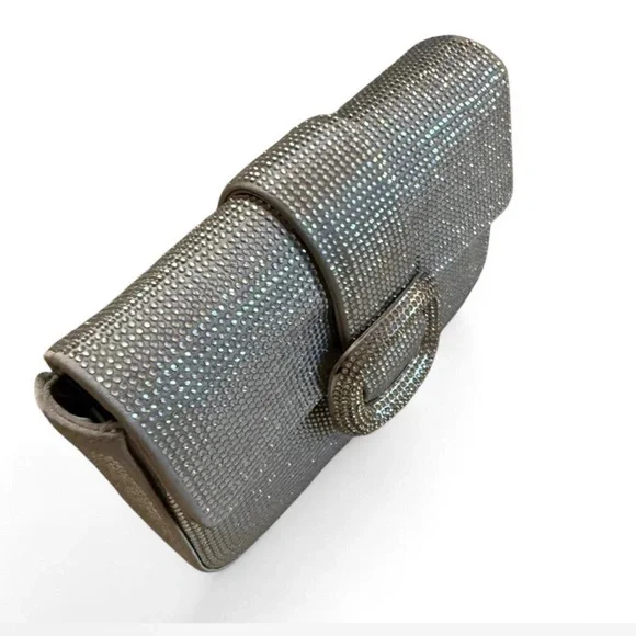 Zara Silver Crystal-Embellished Clutch - Picture 2 of 6